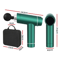 Everfit Massage Gun 30 Speed 6 Heads Vibration Muscle Massager Chargeable Green thumbnail