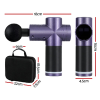Everfit 30 Speed Massage Gun 4 Heads Vibration Muscle Massager Chargeable Purple thumbnail