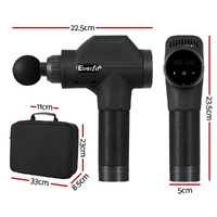 Everfit Massage Gun 30 Speed 8 Heads Chargeable Black thumbnail