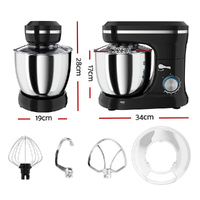 Devanti 3in1 Stand Mixer 8 Speed 5L Mix Master 400W Black thumbnail