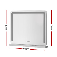 Embellir Makeup Mirror 60x50cm Hollywood Vanity with LED Light Tabletop White thumbnail