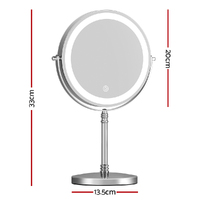 Embellir Makeup Mirror 20x20cm 10X Magnifying with LED Light Rotation Tabletop thumbnail