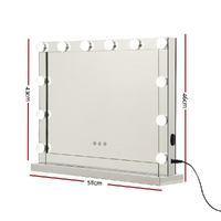 Embellir Makeup Mirror Hollywood with Light Frame Vanity Dimmable Wall 12 LED thumbnail