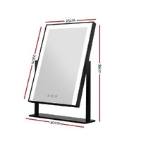 Embellir Makeup Mirror 25x30cm Hollywood Vanity with LED Light Rotation Black thumbnail