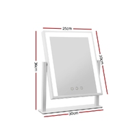 Embellir Makeup Mirror 25x30cm Hollywood Vanity with LED Light Rotation White thumbnail
