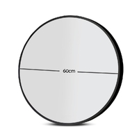 Embellir Wall Mirror Makeup 60cm Home Decor Framed Mirrors Bathroom Round Black thumbnail