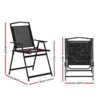 Gardeon Outdoor Chairs Portable Folding Camping Chair Steel Patio Furniture thumbnail