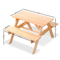 Keezi Kids Wooden Picnic Table Set with Umbrella thumbnail