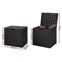 Gardeon Outdoor Storage Box 118L Container Lockable Garden Toy Tool Shed Black thumbnail