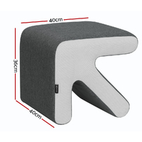 Artiss Ottoman Foot Stool Arrow Linen Grey thumbnail