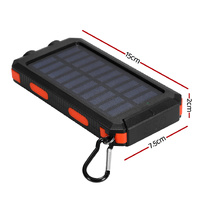 10000mAh Portable Solar Power Bank External Battery Dual USB Phone Charger Light thumbnail