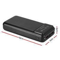 20000mAh Portable Power Bank PD22.5W Quick Charging Fast Charger for Phone Black thumbnail