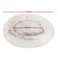 i.Pet Pet Bed Dog Cat 110cm Calming Extra Large Soft Plush White Brown thumbnail