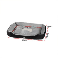 i.Pet Pet Bed Dog Cat Calming Soft Sleeping Comfy Plush Mat Cave Washable Black thumbnail