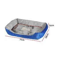 i.Pet Pet Bed Dog Cat Calming Soft Mat Sleeping Comfy Plush Cave Washable Blue thumbnail