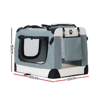 i.Pet Pet Carrier Soft Crate Dog Cat Travel 70x52CM Portable Foldable Car Large thumbnail