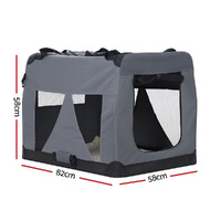 i.Pet Pet Carrier Soft Crate Dog Cat Travel 82x58CM Portable Foldable Car XL thumbnail