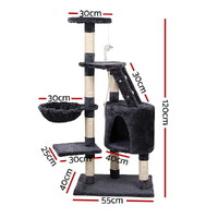 i.Pet Cat Tree 120cm Tower Scratching Post Scratcher Wood Condo House Bed Toys thumbnail