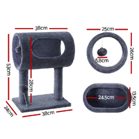 i.Pet Cat Tree 53cm Scratching Post Tower Scratcher Wood Condo House Trees Grey thumbnail