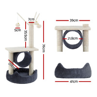 i.Pet Cat Tree 76cm Scratching Post Tower Scratcher Condo House Hanging toys thumbnail