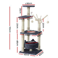 i.Pet Cat Tree 110cm Tower Scratching Post Scratcher Wood Condo House Bed Toys thumbnail