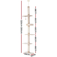 i.Pet Cat Tree 290cm Tower Scratching Cats Post Scratcher Floor to Ceiling Bed thumbnail
