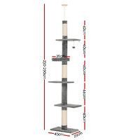 i.Pet Cat Tree 290cm Tower Scratching Post Scratcher Floor to Ceiling Cats Bed thumbnail