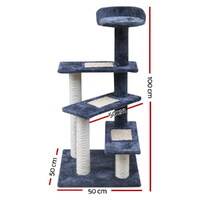 i.Pet Cat Tree 100cm Scratching Post Scratcher Tower Wood Condo House Trees Bed thumbnail