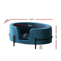 i.Pet Pet Bed Dog Sofa Lounge Cat Calming Couch Raised Blue thumbnail