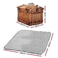 Alfresco 4 Person Picnic Basket Set Storage Blanket thumbnail