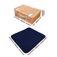 Alfresco 4 Person Picnic Basket Set Cooler Bag Insulated Blanket thumbnail