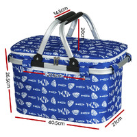 Alfresco Picnic Basket Folding Bag Hamper Food Insulated Cover Storage thumbnail