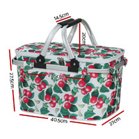 Alfresco Picnic Basket Folding Bag Hamper Insulated Food Cover Storage thumbnail
