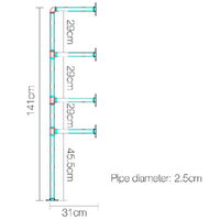 Artiss Floating DIY Pipe Shelf Metal Brackets Set of 2 thumbnail