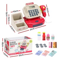 Keezi Kids Cash Register Calculator Pretend Play Shops Money Checkout Toys Set thumbnail