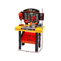 Keezi Kids Pretend Workbench DIY Tools 54 Piece Children Role Play Toys Black thumbnail