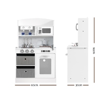 Keezi Kids Kitchen Play Set Wooden Pretend Toy Children Cooking Cookware Utensil thumbnail