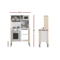 Keezi Kids Kitchen Play Set Wooden Pretend Toys Cooking Children Cookware Sink thumbnail