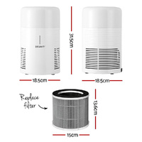 Devanti Air Purifier 3-layer HEPAh11 Filter Home Freshener Carbon PM2.5 Remover thumbnail