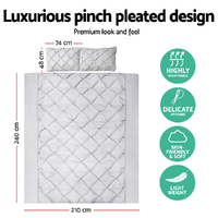 Giselle Bedding Quilt Cover Set Diamond Pinch Grey King thumbnail