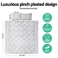 Giselle Bedding Quilt Cover Set Diamond Pinch Grey Queen thumbnail