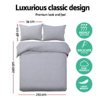 Giselle Bedding Quilt Cover Set Classic Grey King thumbnail