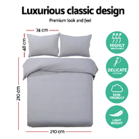 Giselle Bedding Quilt Cover Set Classic Grey Queen thumbnail