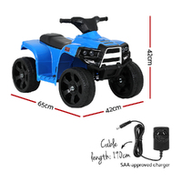 Rigo Kids Ride On ATV Quad Motorbike Car 4 Wheeler Electric Toys Battery Blue thumbnail