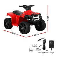 Rigo Kids Ride On ATV Quad Motorbike Car 4 Wheeler Electric Toys Battery Red thumbnail