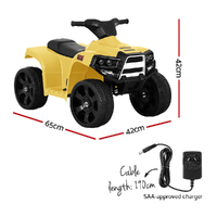 Rigo Kids Ride On ATV Quad Motorbike Car 4 Wheeler Electric Toys Battery Yellow thumbnail