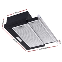 Devanti 600mm Range Hood 60cm Slide out Rangehood Stainless Steel thumbnail