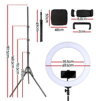 Embellir Ring Light 19" Tripod Stand Black thumbnail