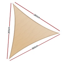 Instahut Shade Sail Cloth Shadecloth Triangle Sun Canopy 3.6x3.6x3.6M thumbnail