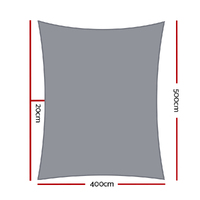Instahut Shade Sail 4x5m Rectangle 280GSM 98% Grey Shade Cloth thumbnail